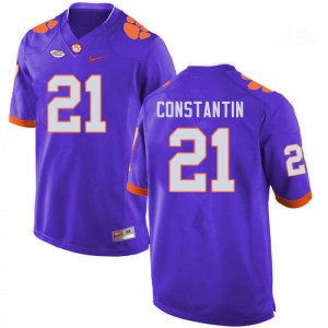 Men Bryton Constantin Purple Clemson College Football #21 Jersey 595486-419