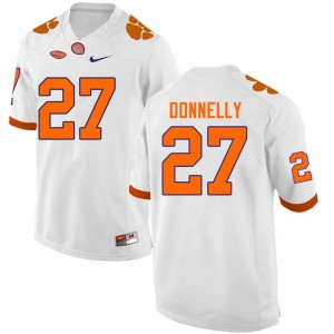 Men Carson Donnelly White Clemson Tigers College Football #27 Jersey 776757-360
