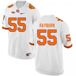 Men Hunter Rayburn White Clemson University College Football #55 Jersey 723269-591