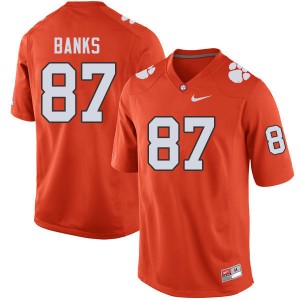 Men J.L. Banks Orange Clemson Tigers College Football #87 Jersey 859149-966