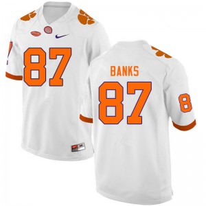 Men J.L. Banks White Clemson National Championship College Football #87 Jersey 543655-524