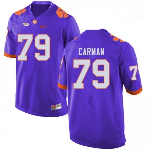 Men Jackson Carman Purple Clemson University College Football #79 Jersey 658035-481