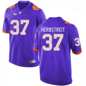 Men Jake Herbstreit Purple Clemson National Championship College Football #37 Jersey 772289-524