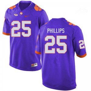 Men Jalyn Phillips Purple Clemson National Championship College Football #25 Jersey 742880-713