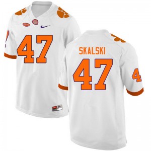 Men James Skalski White Clemson National Championship College Football #47 Jersey 823507-489