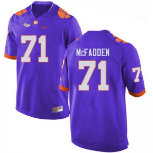 Men Jordan McFadden Purple Clemson College Football #71 Jersey 483468-732