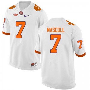 Men Justin Mascoll White Clemson Tigers College Football #7 Jersey 550614-213