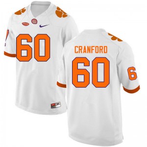 Men Mac Cranford White Clemson College Football #60 Jersey 534924-794