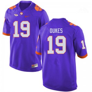 Men Michel Dukes Purple Clemson Tigers College Football #19 Jersey 456731-204