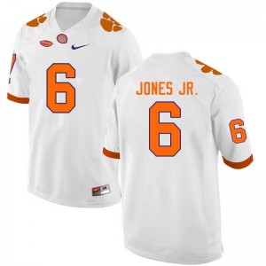 Men Mike Jones Jr. White Clemson College Football #6 Jersey 238262-553