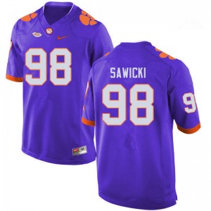 Men Steven Sawicki Purple Clemson National Championship College Football #98 Jersey 996013-193