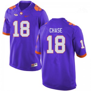Men T.J. Chase Purple Clemson National Championship College Football #18 Jersey 542023-475
