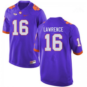 Men Trevor Lawrence Purple Clemson University College Football #16 Jersey 844978-571