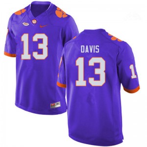 Men Tyler Davis Purple Clemson College Football #13 Jersey 256219-515
