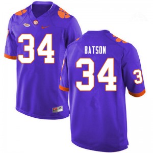 Men Ben Batson Purple Clemson College Football #34 Jersey 893400-573