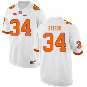 Men Ben Batson White Clemson Tigers College Football #34 Jersey 683041-218