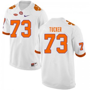Men Bryn Tucker White Clemson University College Football #73 Jersey 474845-415