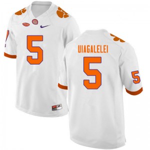 Men D.J. Uiagalelei White Clemson Tigers College Football #5 Jersey 774812-938