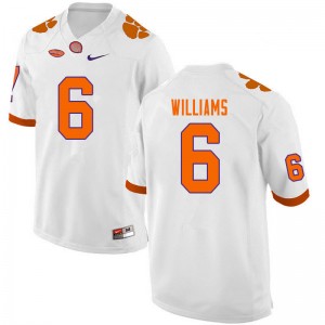Men E.J. Williams White Clemson Tigers College Football #6 Jersey 272835-546