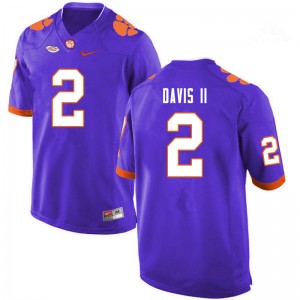 Men Fred Davis II Purple Clemson National Championship College Football #2 Jersey 364895-441