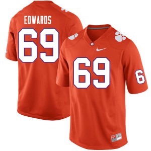Men Jacob Edwards Orange Clemson National Championship College Football #69 Jersey 502139-400