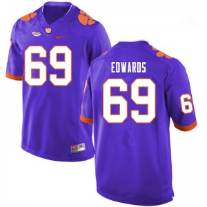 Men Jacob Edwards Purple CFP Champs College Football #69 Jersey 172811-570