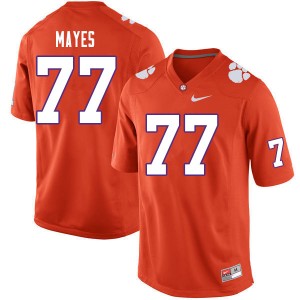 Men Mitchell Mayes Orange Clemson University College Football #77 Jersey 274038-721