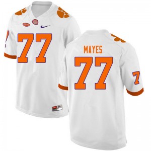Men Mitchell Mayes White Clemson Tigers College Football #77 Jersey 385218-563