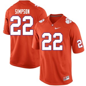 Men Trenton Simpson Orange Clemson Tigers College Football #22 Jersey 750723-247