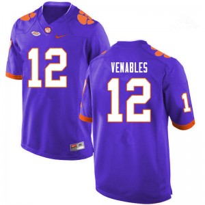 Men Tyler Venables Purple Clemson National Championship College Football #12 Jersey 351424-619