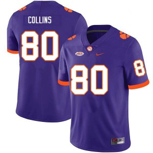 Men Beaux Collins Purple Clemson University College Football #80 Jersey 261172-124