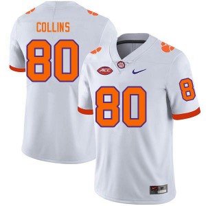 Men Beaux Collins White Clemson University College Football #80 Jersey 346946-311