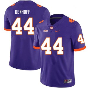 Men Cade Denhoff Purple Clemson National Championship College Football #44 Jersey 810025-546