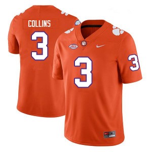 Men Dacari Collins Orange Clemson Tigers College Football #3 Jersey 273039-175