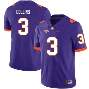 Men Dacari Collins Purple Clemson National Championship College Football #3 Jersey 536537-211