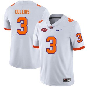 Men Dacari Collins White Clemson National Championship College Football #3 Jersey 410237-286
