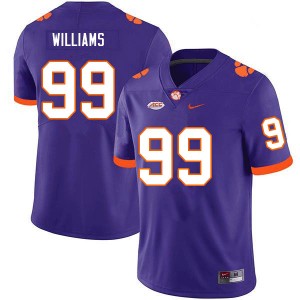 Men Greg Williams Purple Clemson University College Football #99 Jersey 465136-785