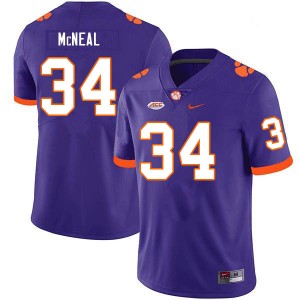 Men Kevin McNeal Purple Clemson Tigers College Football #34 Jersey 313204-237