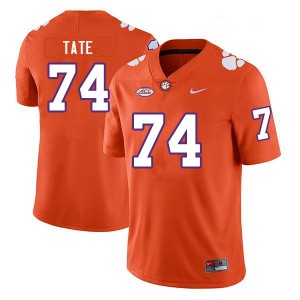 Men Marcus Tate Orange Clemson National Championship College Football #74 Jersey 256999-431