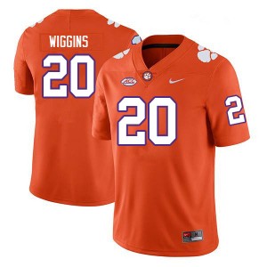 Men Nate Wiggins Orange Clemson Tigers College Football #20 Jersey 298234-161