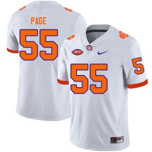 Men Payton Page White Clemson University College Football #55 Jersey 814061-312