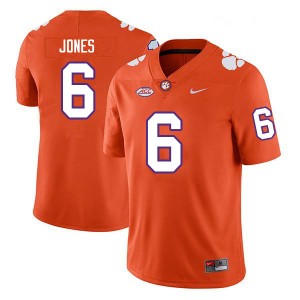 Men Sheridan Jones Orange Clemson University College Football #6 Jersey 326880-714