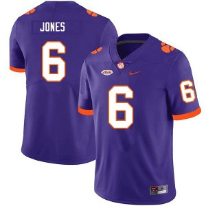 Men Sheridan Jones Purple Clemson College Football #6 Jersey 137472-925