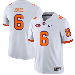 Men Sheridan Jones White Clemson College Football #6 Jersey 110733-843