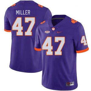 Men Boston Miller Purple Clemson Tigers College Football #47 Jersey 520126-501