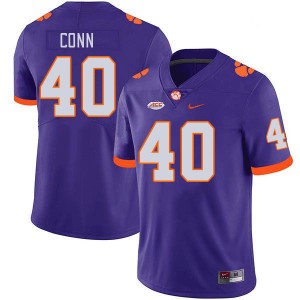 Men Brodey Conn Purple Clemson University College Football #40 Jersey 549080-123