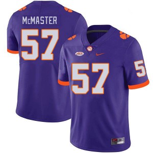 Men Chandler McMaster Purple Clemson College Football #57 Jersey 430053-317