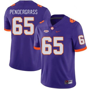 Men Chapman Pendergrass Purple Clemson College Football #65 Jersey 804474-572