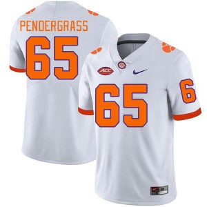 Men Chapman Pendergrass White Clemson College Football #65 Jersey 555561-245