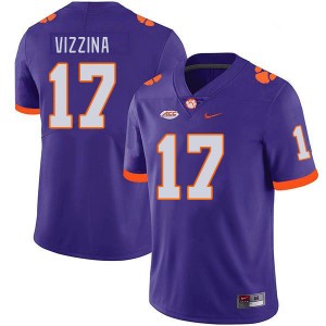 Men Christopher Vizzina Purple Clemson Tigers College Football #17 Jersey 568236-700
